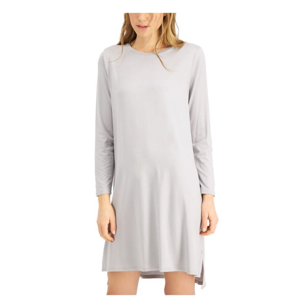 EILEEN FISHER Womens Gray Long Sleeve Crew Neck Short Shift Dress XS\TP - Picture 3 of 4